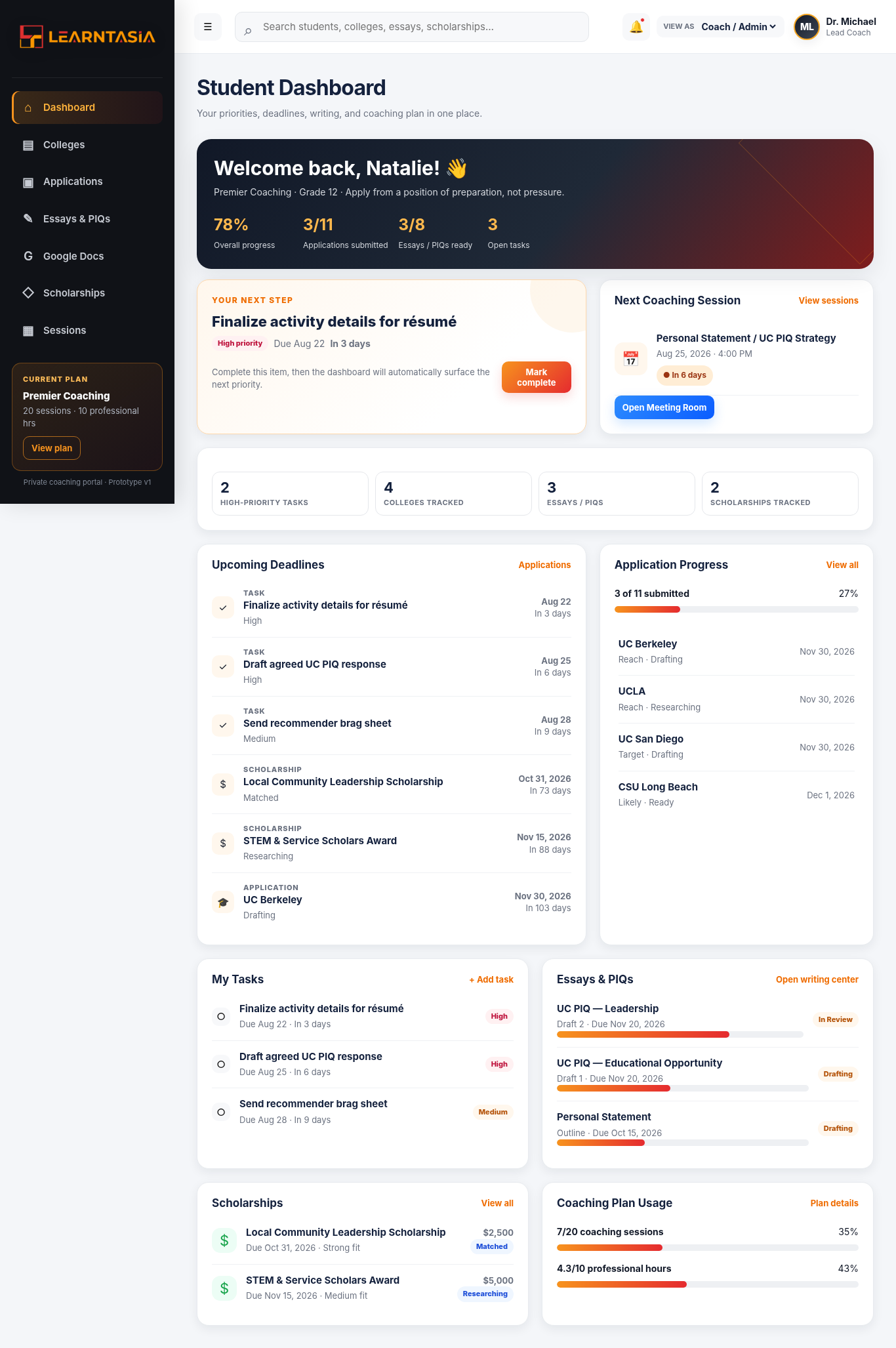 Learntasia platform